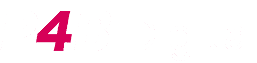 P4B Digital Logo in Weiß und Magenta